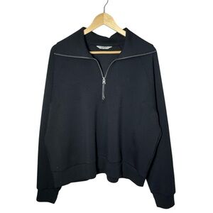 SPANX® AirEssentials Stretch Half-Zip Sweatshirt Pullover Women's 1X Black